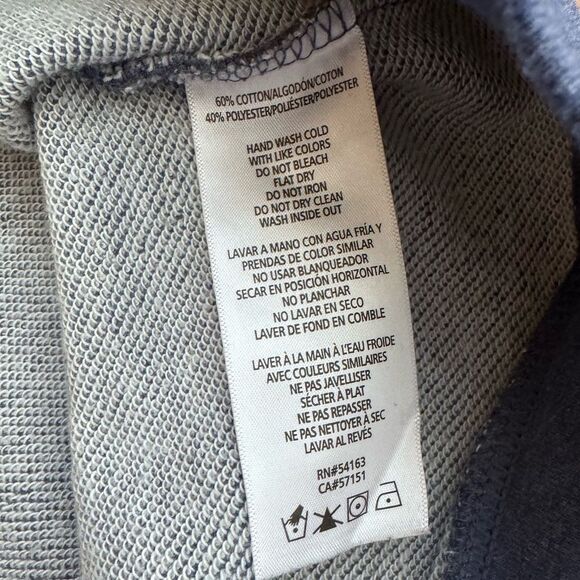 Calvin Klein Jeans Blue Sequin Logo Graphic Cropped sweatshirt sz L EUC - Picture 6 of 10